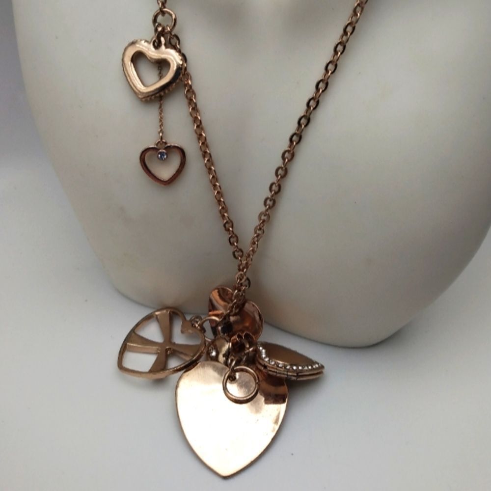 Bcbg Rose gold multi locket necklace‎
